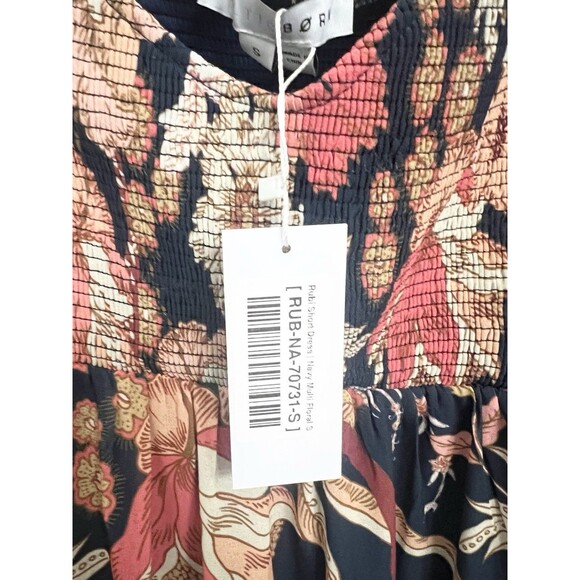 Baltic Born Floral Chiffon Mini Dress Smocked Cottagecore Whimsigoth S New - Picture 7 of 10